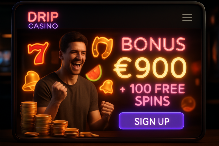 DRIP Casino bonusa kodi 2026: 900€ brīvā spēļu nauda!